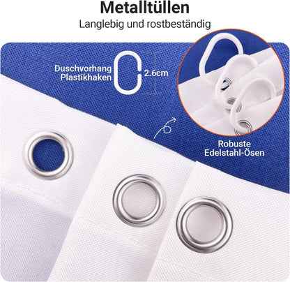 Lerores Duschvorhang 200x200cm Blaues Segel Wasserabweisend Waschbar Polyester Stoff Badezimmer Badewanne