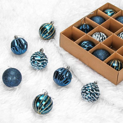 Dunkelblaue Weihnachtskugeln Set 16 Stück – 6cm Kunststoffdeko