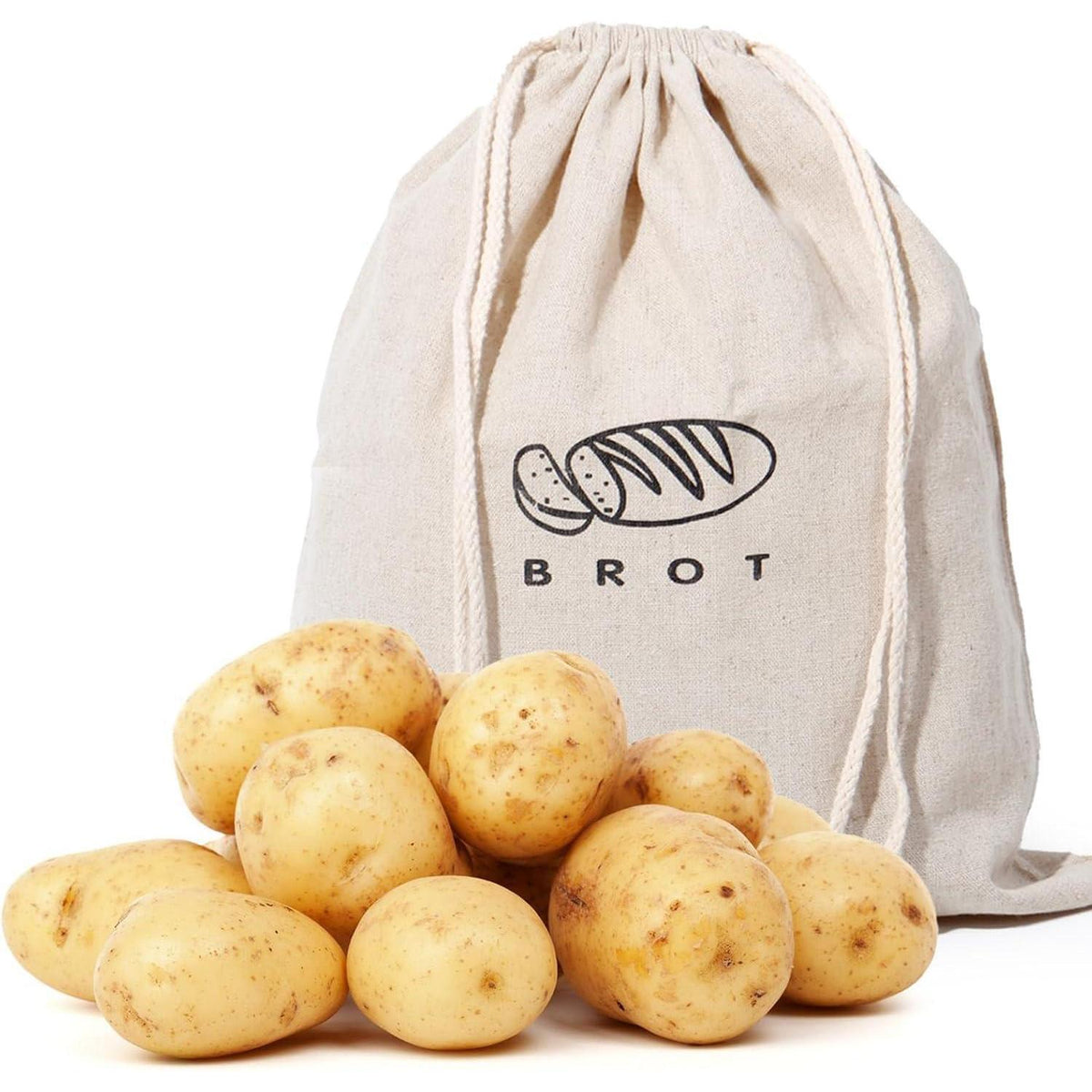 Leinen Brotbeutel 3er Set – Frischhaltender Brotkasten