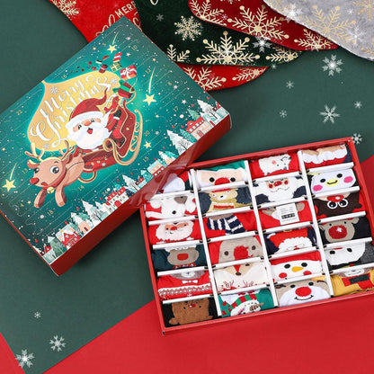 24 Paare Weihnachtssocken Damen Adventskalender Geschenkset