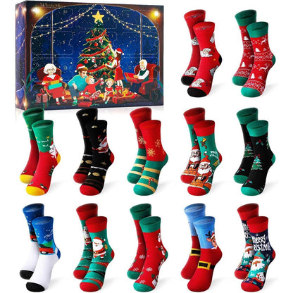 Souarts 12 Paare Weihnachtssocken Adventskalender 2026 für