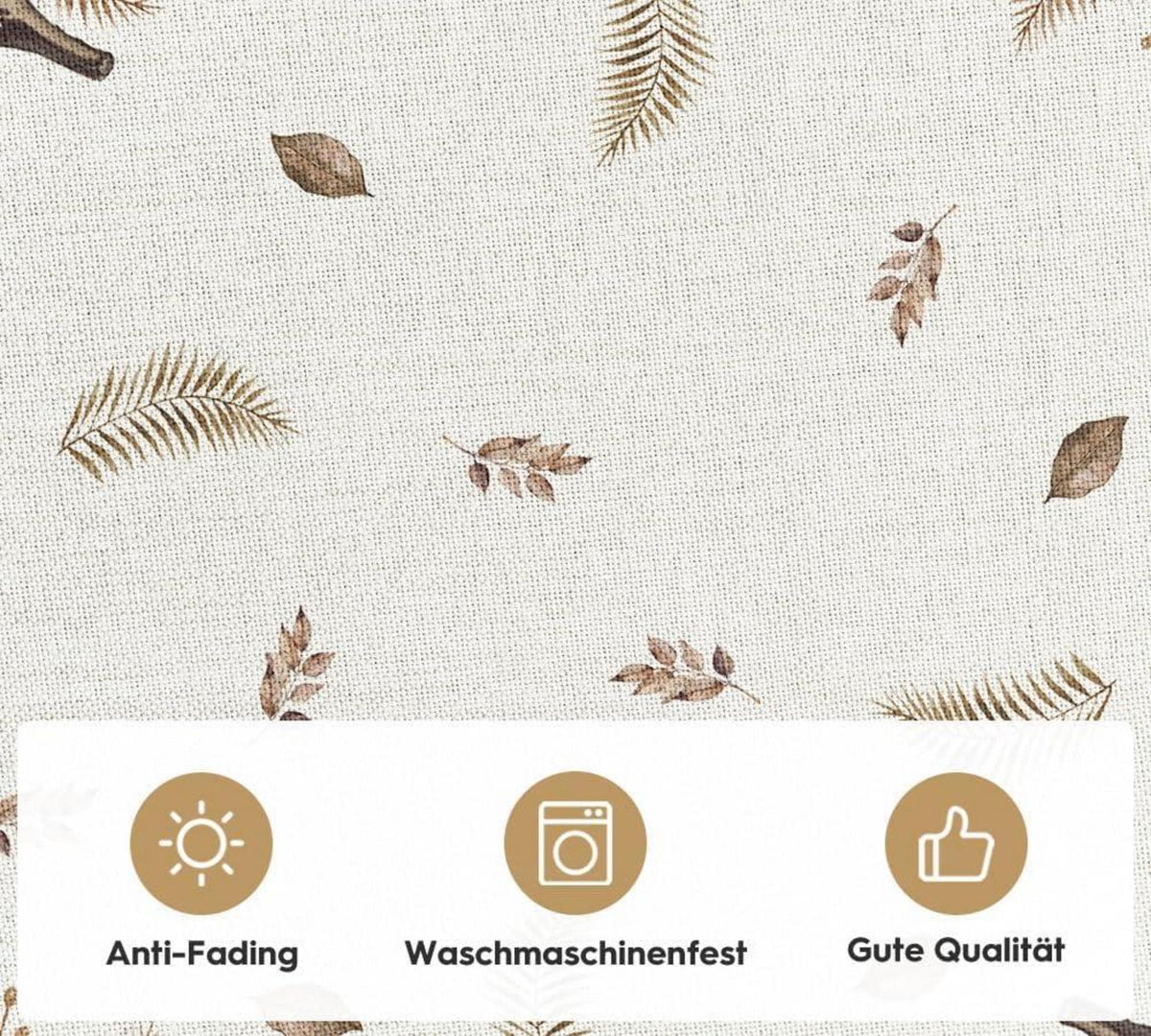 Herbst Tischdecke Streifen Kürbisse Blätter 85x85 cm Beige