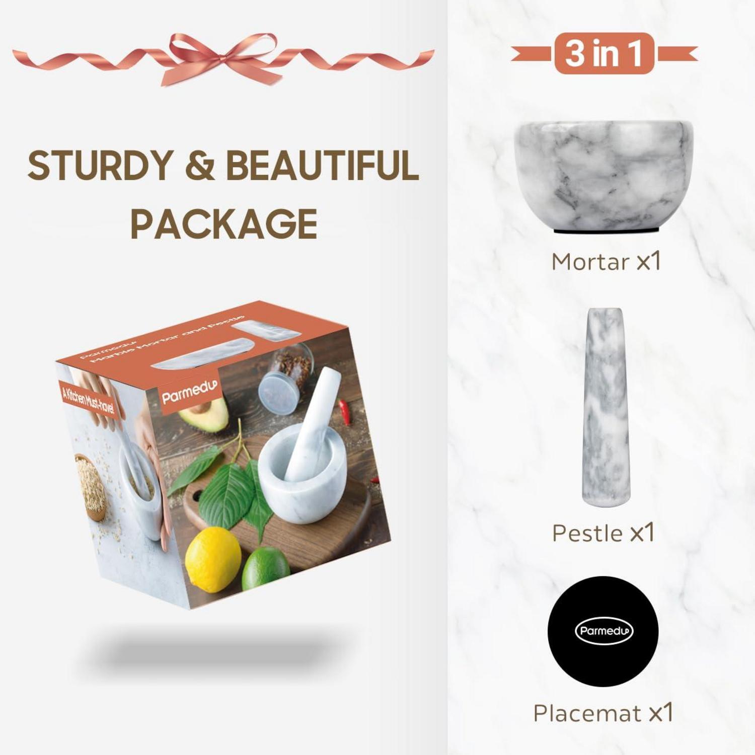 Marmor Mörser und Stößel Set 10cm Durchmesser