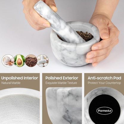 Marmor Mörser und Stößel Set 10cm Durchmesser in