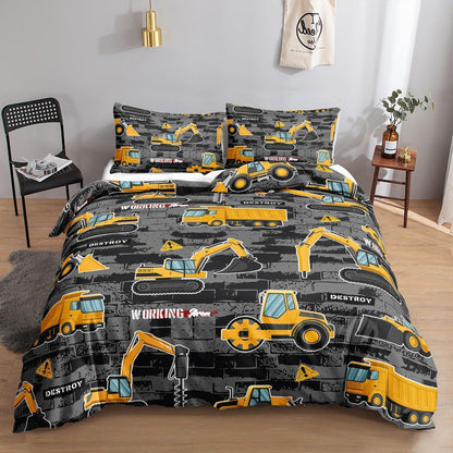 Bettwäsche-Set LKW-Konstruktion für Kinder & Erwachsene 200x200cm