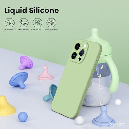 Flüssige Silikonhülle für iPhone 15 Pro mit Kameraschutz und 2