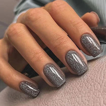 24 Stück Press on Nails Schwarz Eckig French Acryl Full Cover Nägel