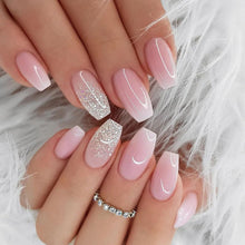 24 Glitzer Press on Nägel Acryl Full Cover Aufkleben Nagelkleber