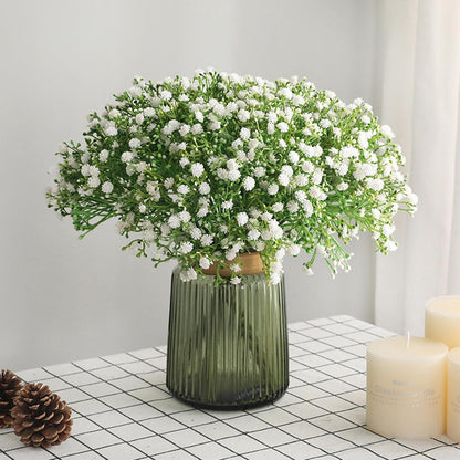 Kunstblumen Schleierkraut weiß 12 Stück für Hochzeit & Deko