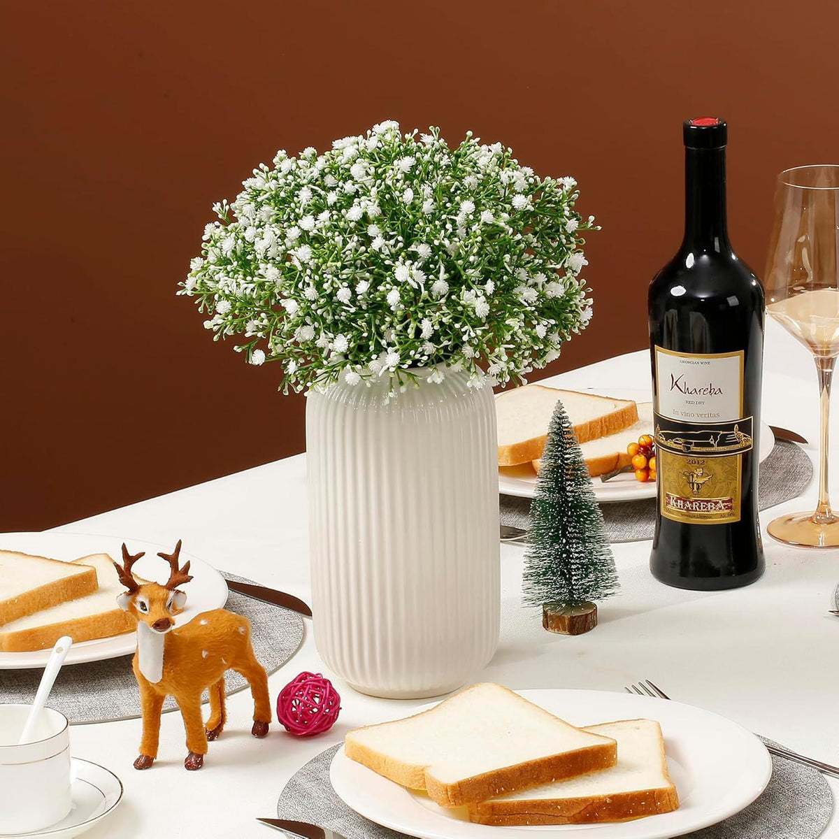 Kunstblumen Schleierkraut Set 12 Stück Hochzeit Deko