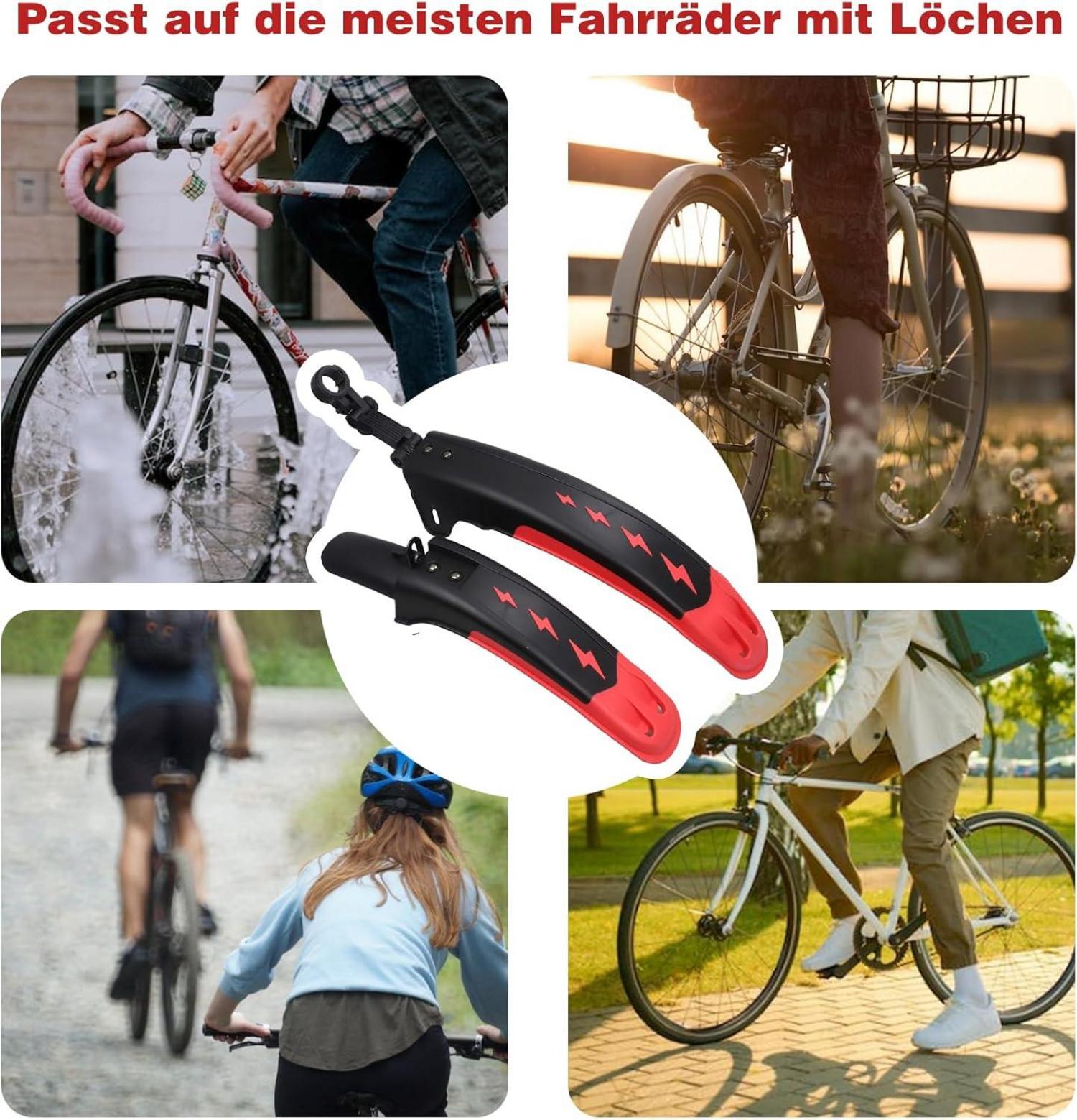 Fahrrad Schutzblech Set 2-teilig Universal 24-29 Zoll MTB Schwarz Grau
