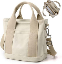 Canvas Handtasche Damen Umhängetasche Schultertasche Reißverschluss