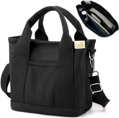 Canvas Handtasche Damen Umhängetasche mit Reißverschluss