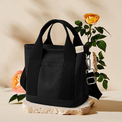Canvas Handtasche Umhängetasche Damen Shopper mit Reißverschluss