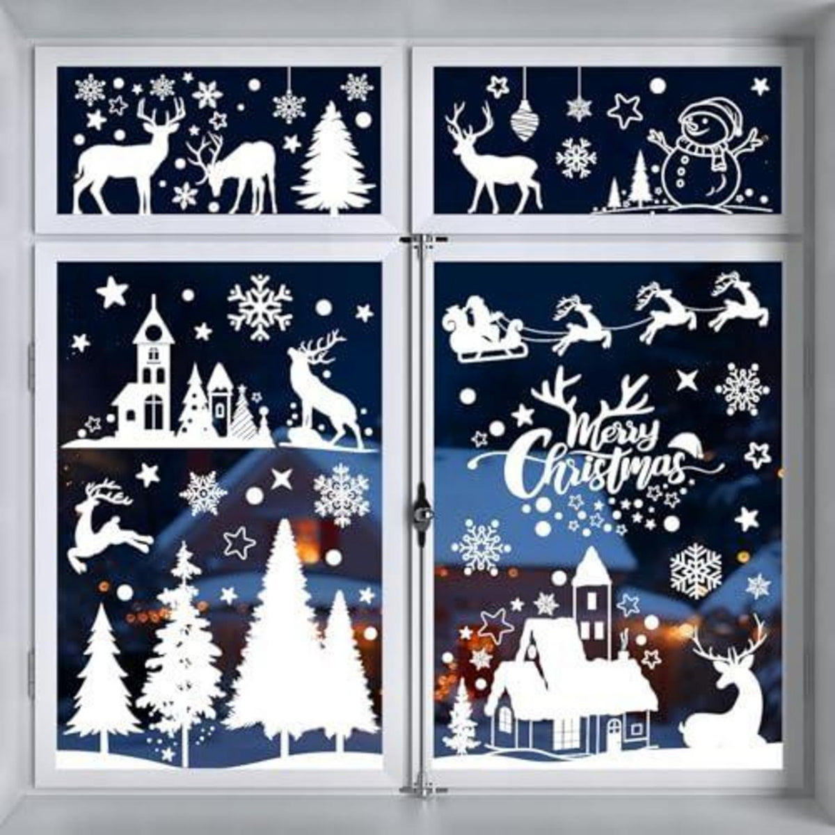 Fensterbilder Weihnachten Weiß – 148 Stück für Winterdeko
