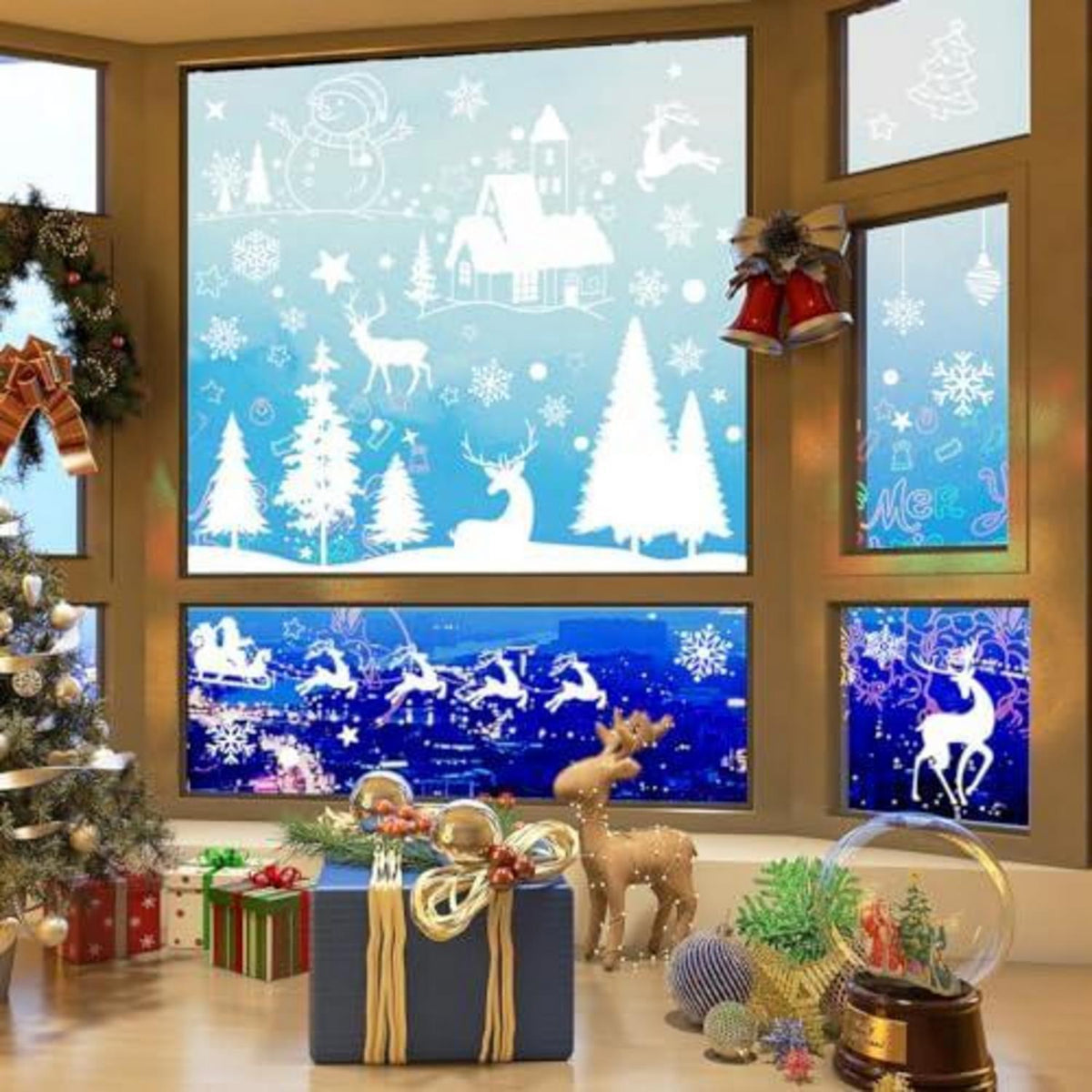 Fensterbilder Weihnachten Weiß – 148 Stück für Winterdeko