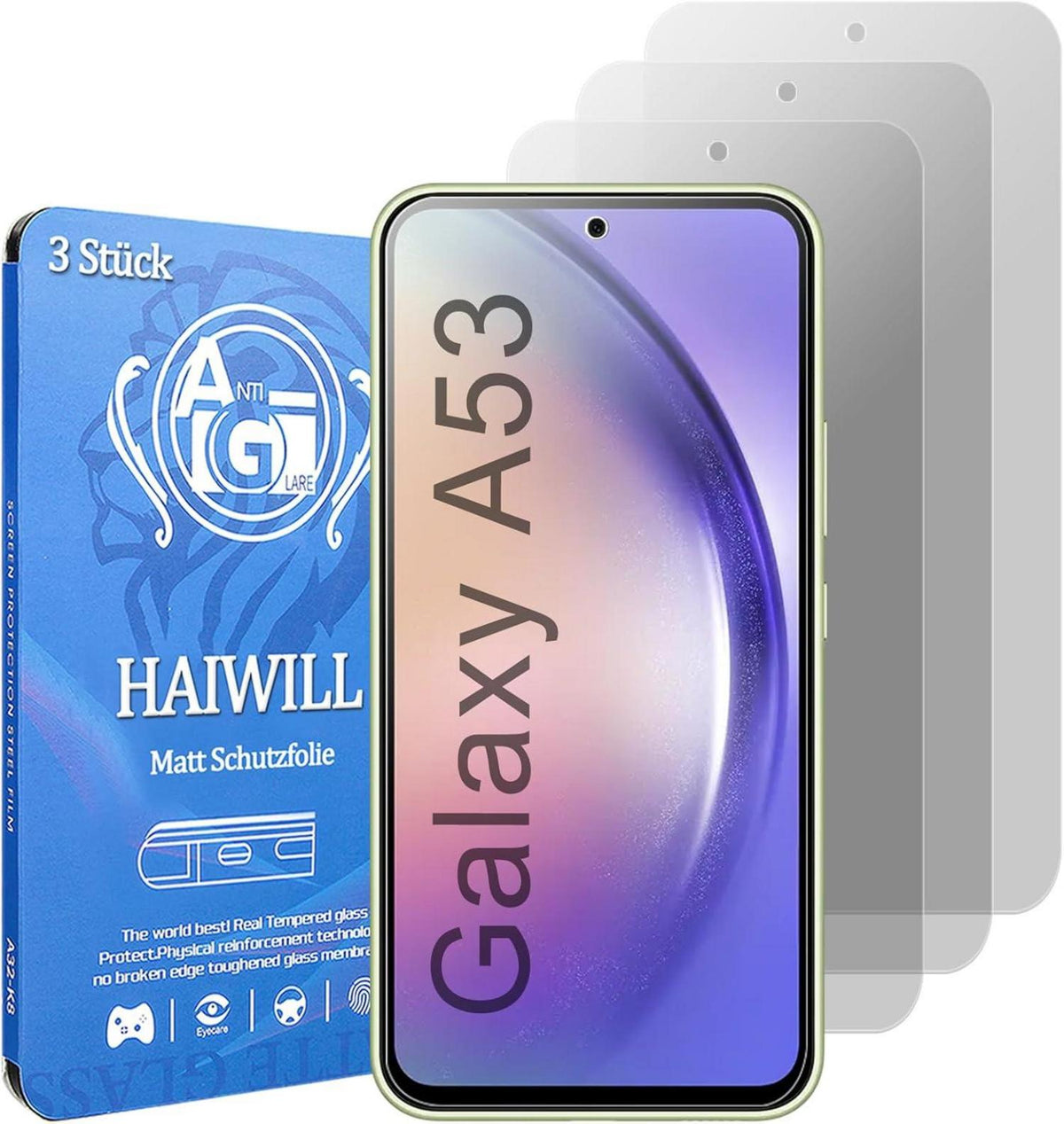 Matt Schutzfolie Samsung Galaxy A51/A53 3 Stk. 9H Displayschutz