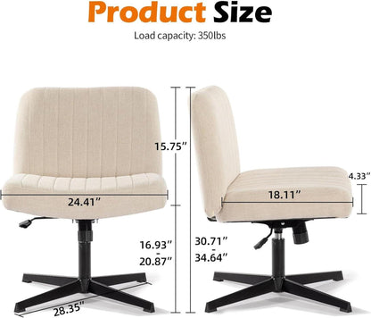 Bosmiller Bürostuhl Armless Stuhl 150KG Höhenverstellbar