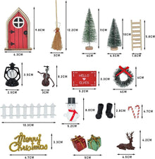 Miniatur Wichteltür Zubehör Weihnachten Set Holz Deko