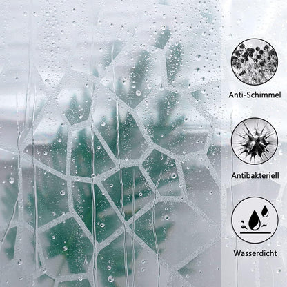 Duschvorhang Transparent 150x200 Wasserdicht Magnete Hexagon