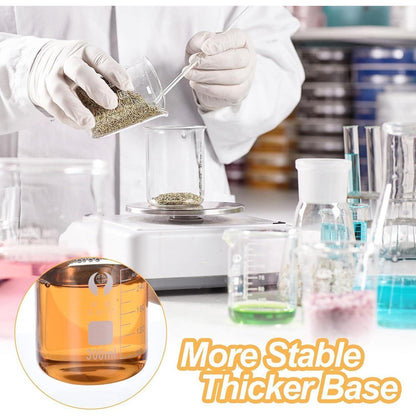 12x 300ml Borosilikat Glasbecher mit Skala & Ausgießer
