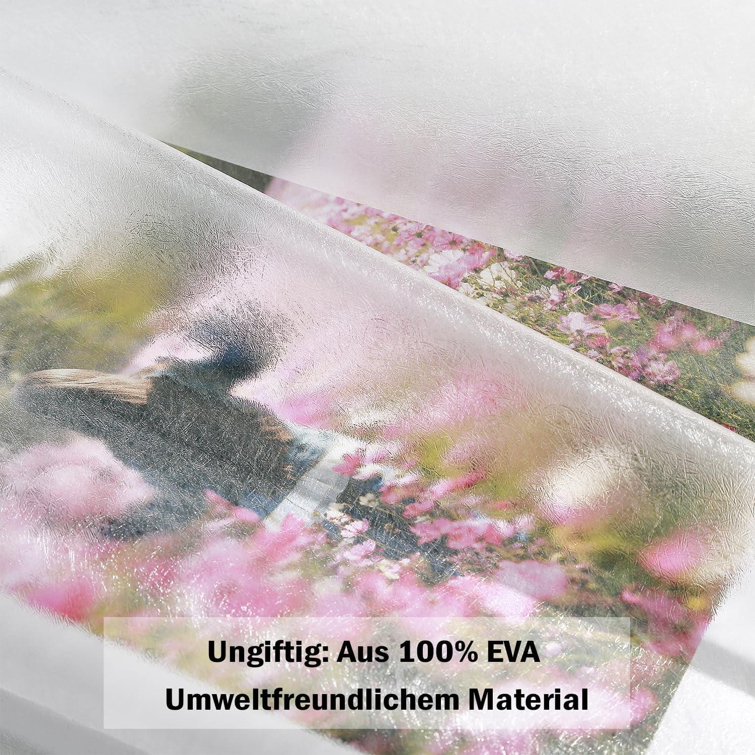 Duschvorhang 150x200 Mattglas Wasserdicht Anti-Schimmel mit 5 Gewicht