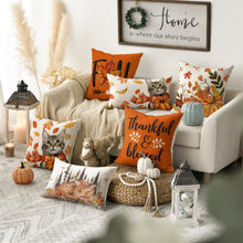Große Herbst Kissenbezüge 4er Set 45x45cm Ahornblätter