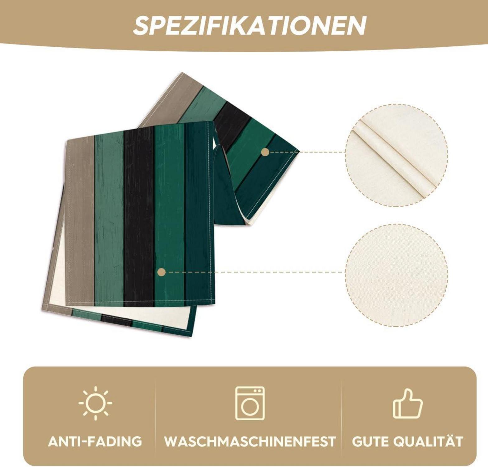 Artoid Mode Grüner Holz Tischläufer 40x180 cm - Herbst Party Deko