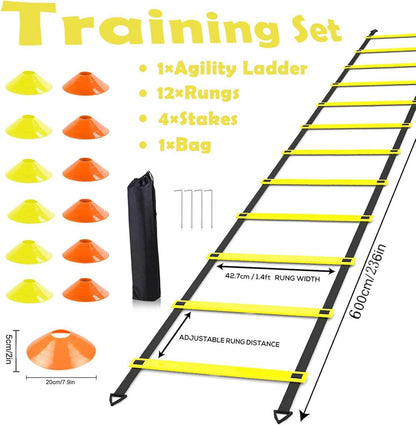 Agility Leiter Fußball Training Kinder Speed Ladder gelb