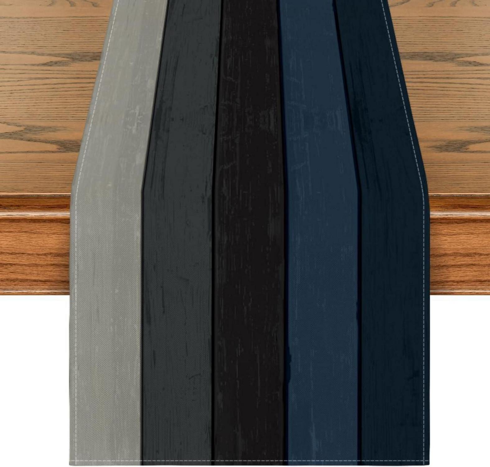 Tischläufer Herbst Deko Antik Holz Rustikal 40x180 cm Grau