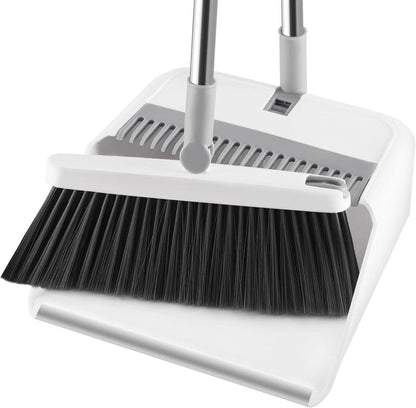 Mitclear Kehrset mit langem Griff, 180° drehbare Kehrbesen