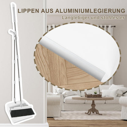 Mitclear Kehrset mit langem Griff, 180° drehbare Kehrbesen