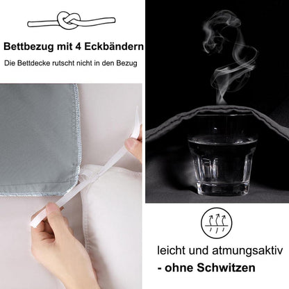 Bettwäsche 200x200 Grau Weich Bettbezug Kissenbezug Mikrofaser