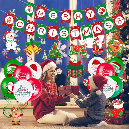 AFYHH Weihnachten Deko Set Girlande Luftballons Schneemann Ornaments