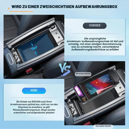 Mittelkonsolen Organizer für Mercedes A, B, GLA, CLA, GLB, EQA, EQB Rot