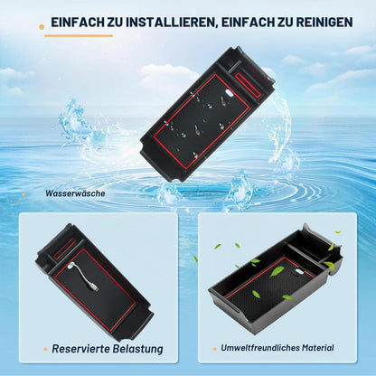 Mittelkonsolen Organizer für Mercedes A, B, GLA, CLA, GLB, EQA, EQB Rot