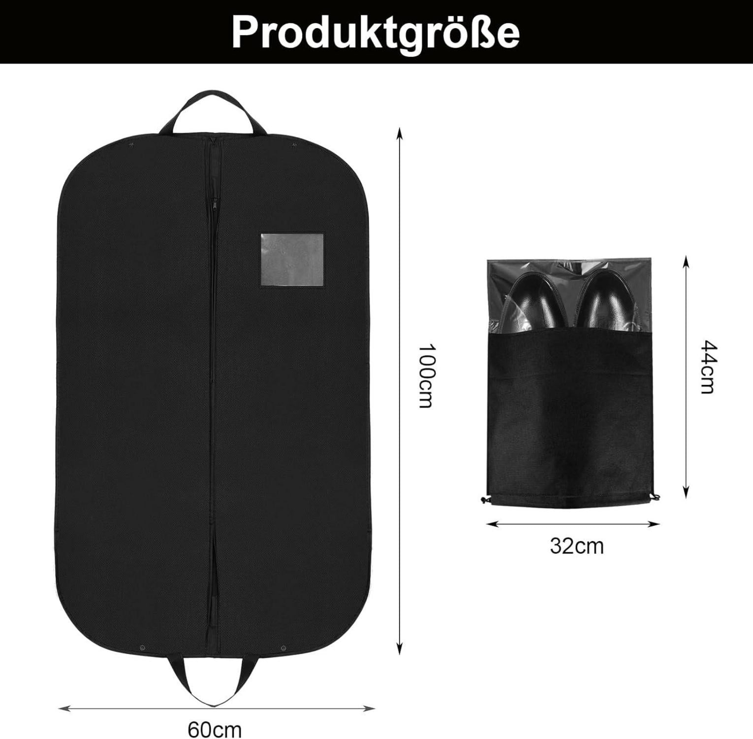 Kleidersack Set 2 Stück mit Schuhbeutel 120x60cm