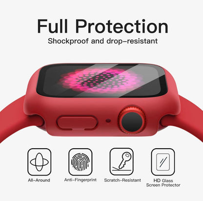Schutzhülle Displayschutz Apple Watch SE Series 6 5 4 44mm Rot 2Stk