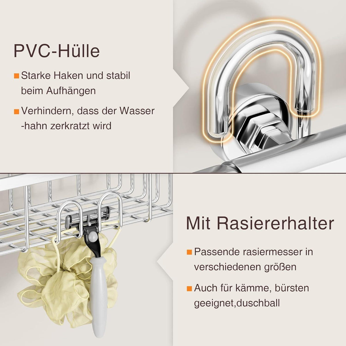 Duschablage Hängend Edelstahl Shampoo Halterung 30x13x8,5cm