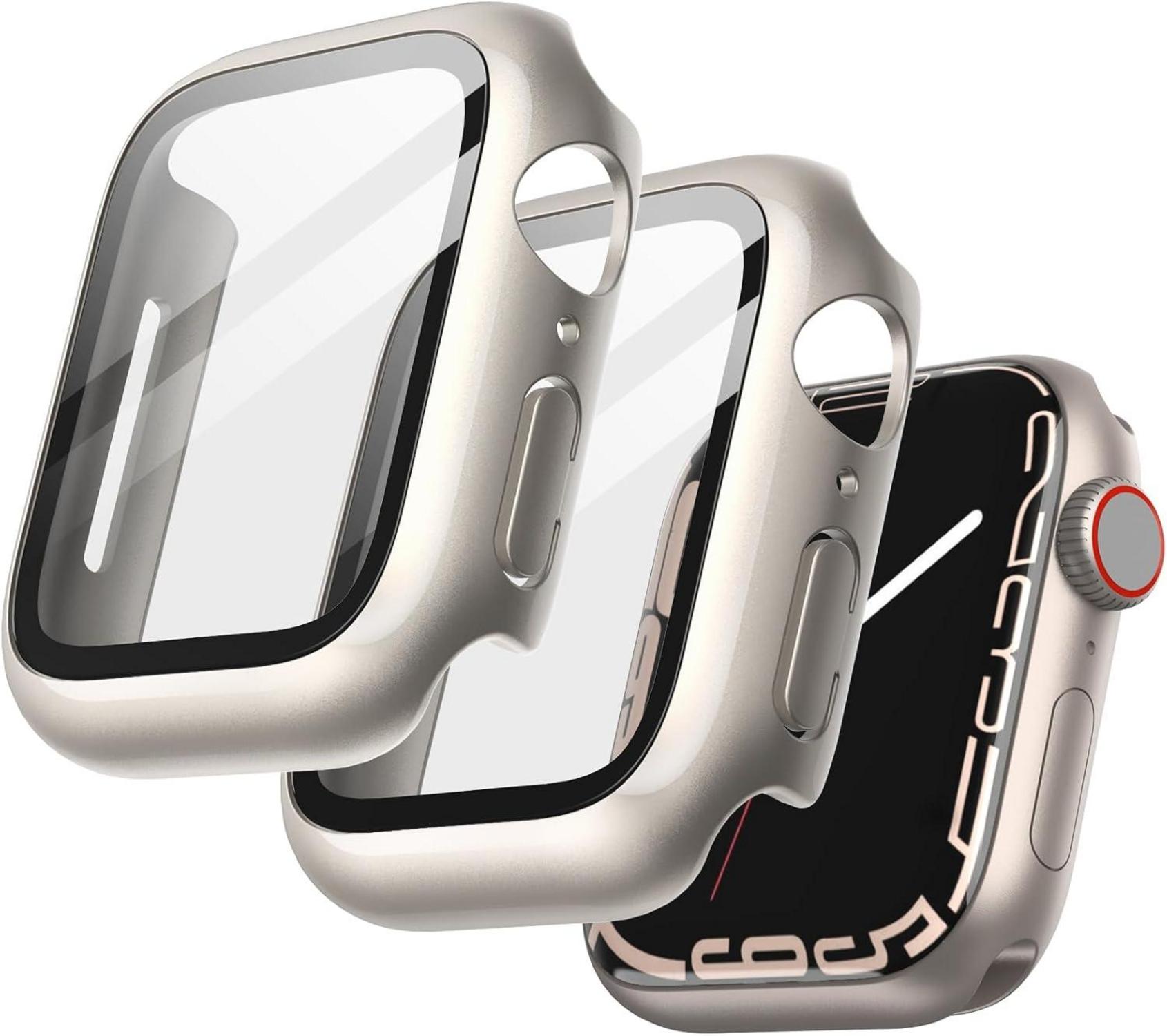 Schutzhülle mit Displayschutz für Apple Watch Series 9 8 7 45 mm, 2
