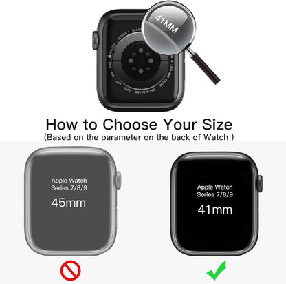 Displayschutz Hülle für Apple Watch Series 9 8 7 41mm 2er Pack Silber