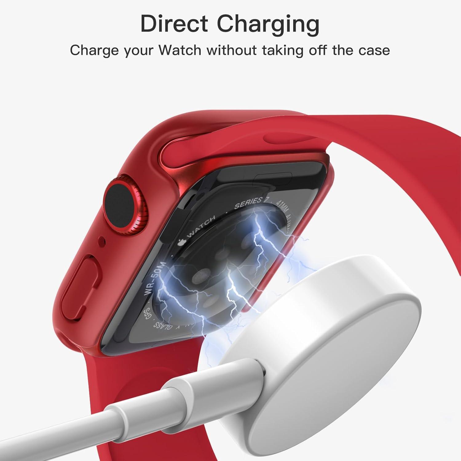 Schutzhülle Displayschutz für Apple Watch Series 9 8 7 41 mm, 2 Stück