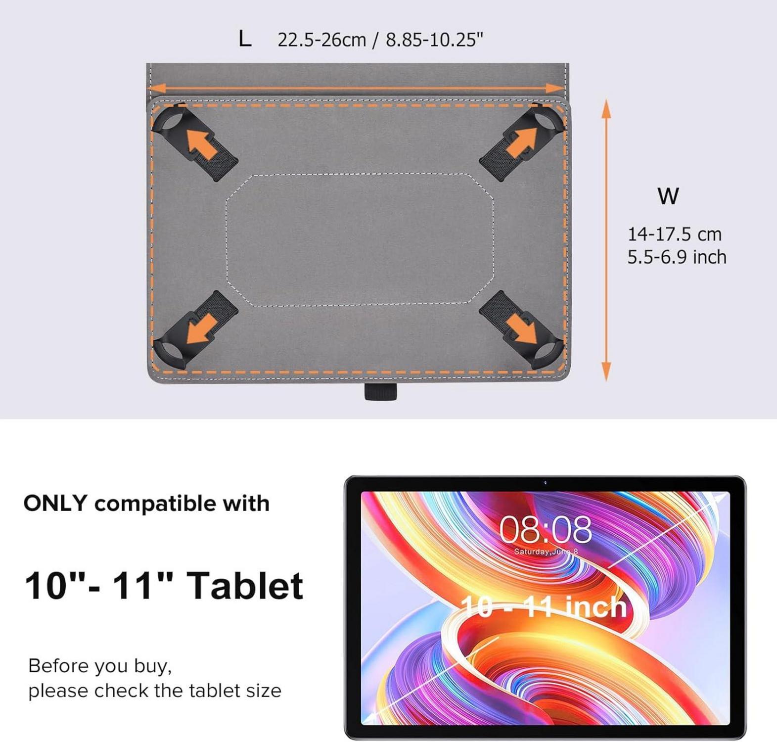 Universal Tablet Hülle für 10-11 Zoll, Multi-View PU