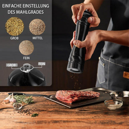 EXABANG Salz und Pfeffermühle Holz 21cm Schwarz