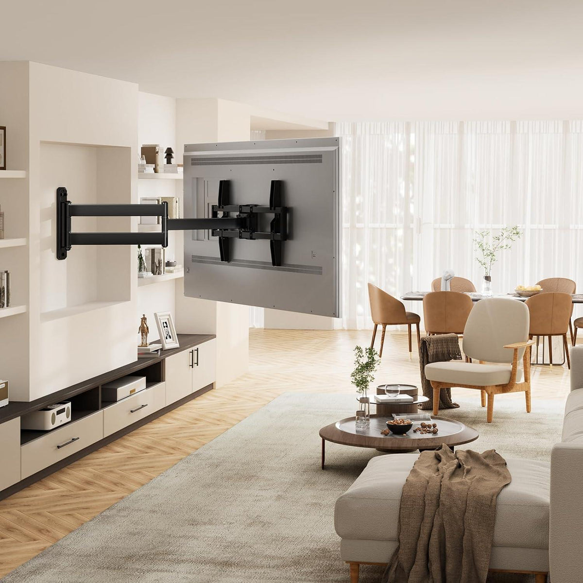 TV Wandhalterung 32-75 Zoll schwenkbarer Gelenkarm Ecke VESA 600x400mm 45KG