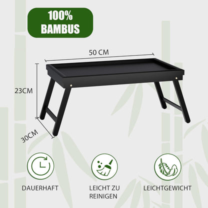 Frühstückstablett Bambus Betttablett Klappbar Essenstablett