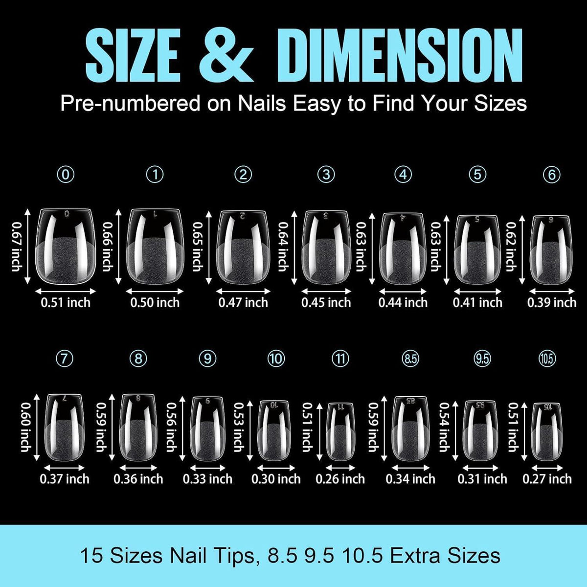 510 Ballerina Nagelspitzen – Ultra Kurze Coffin Nails für DIY Nail Art
