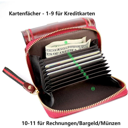 Damen PU Leder Geldbörse Blau Cyan Kartenetui Klein