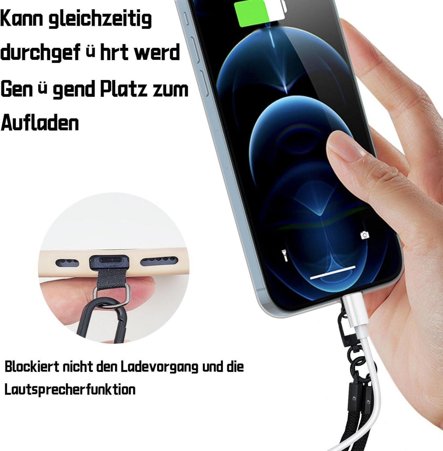Handykette Universal Smartphone Accessoire Nylon Schwarz