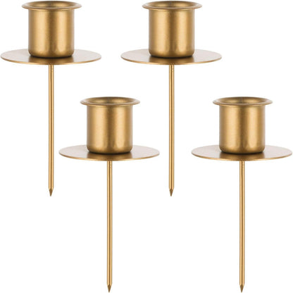 Adventskranz Kerzenhalter Gold 4er Set Metall Stabkerzenhalter